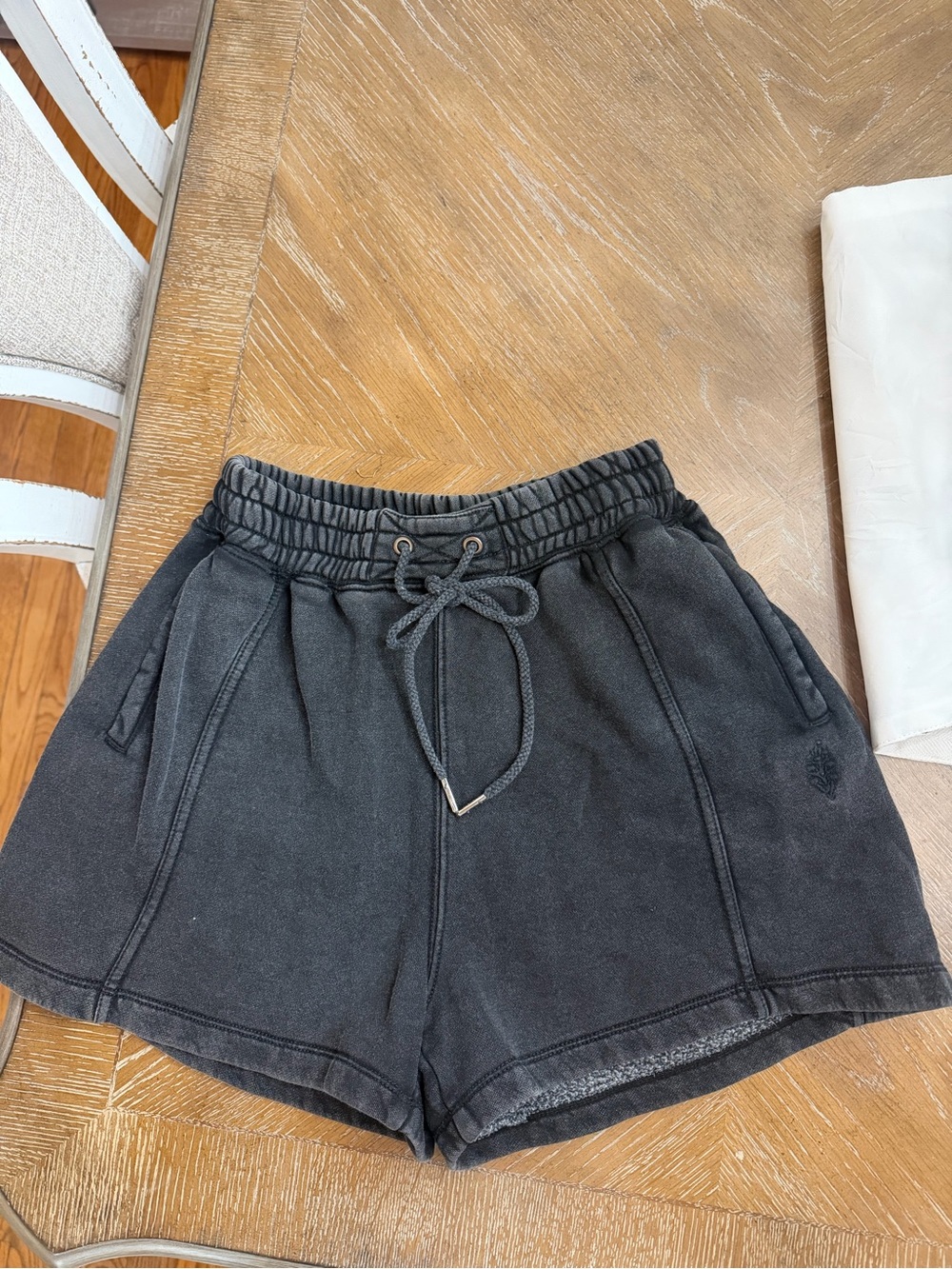 FP Movement by Free People Washed Black Drawstring Athletic Shorts